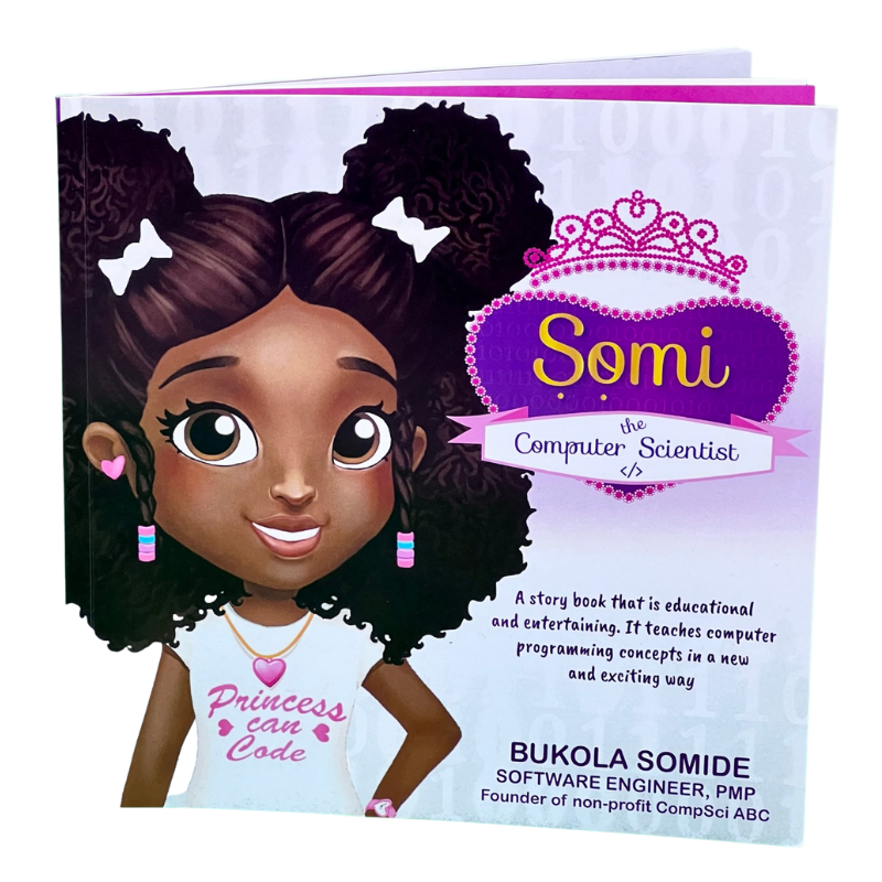 Maddy's Super-Smart Bundle Kit: STEM Books with 14-inch Somi the Computer Scientist Interactive Doll